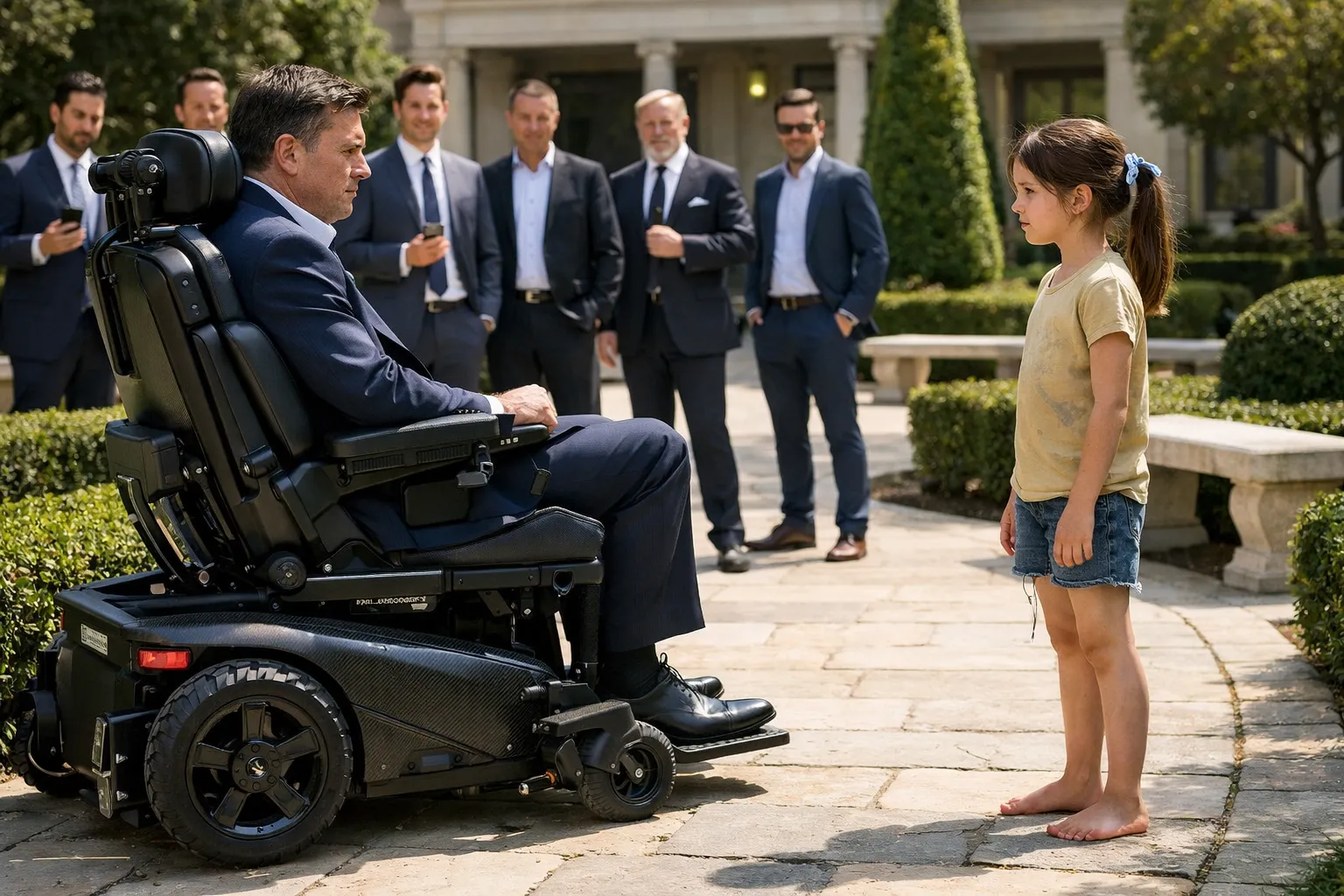 “Ti do un milione se mi fai tornare a camminare,” rise il milionario davanti a tutti… ma una bambina scalza gli disse una verità che gli cambiò la vita