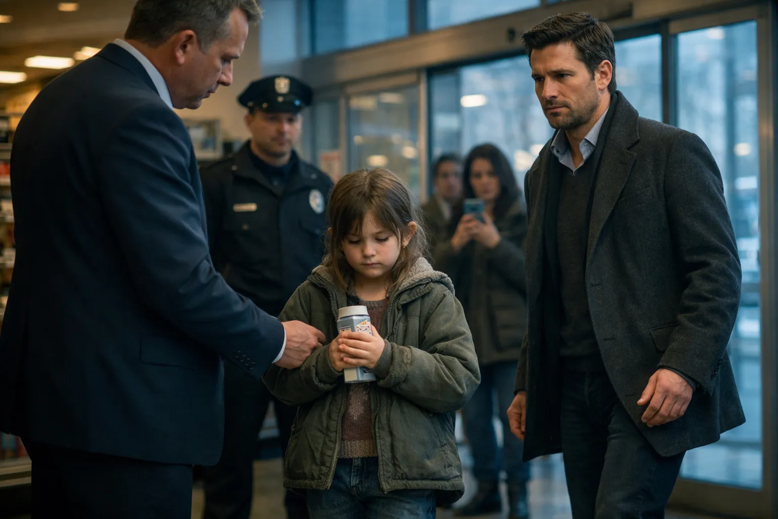 Il direttore chiamò la polizia per una bambina senzatetto e un cartone di latte… poi un uomo ricchissimo trovò due fratellini che tremavano nel gelo