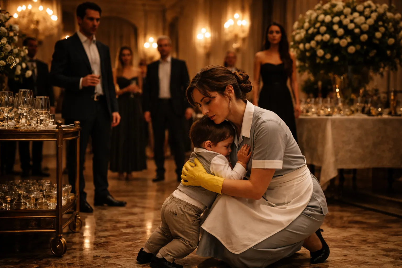 Mio figlio non parlava. Alla festa chiamò “mamma” la domestica… e il silenzio del gala si spezzò per sempre