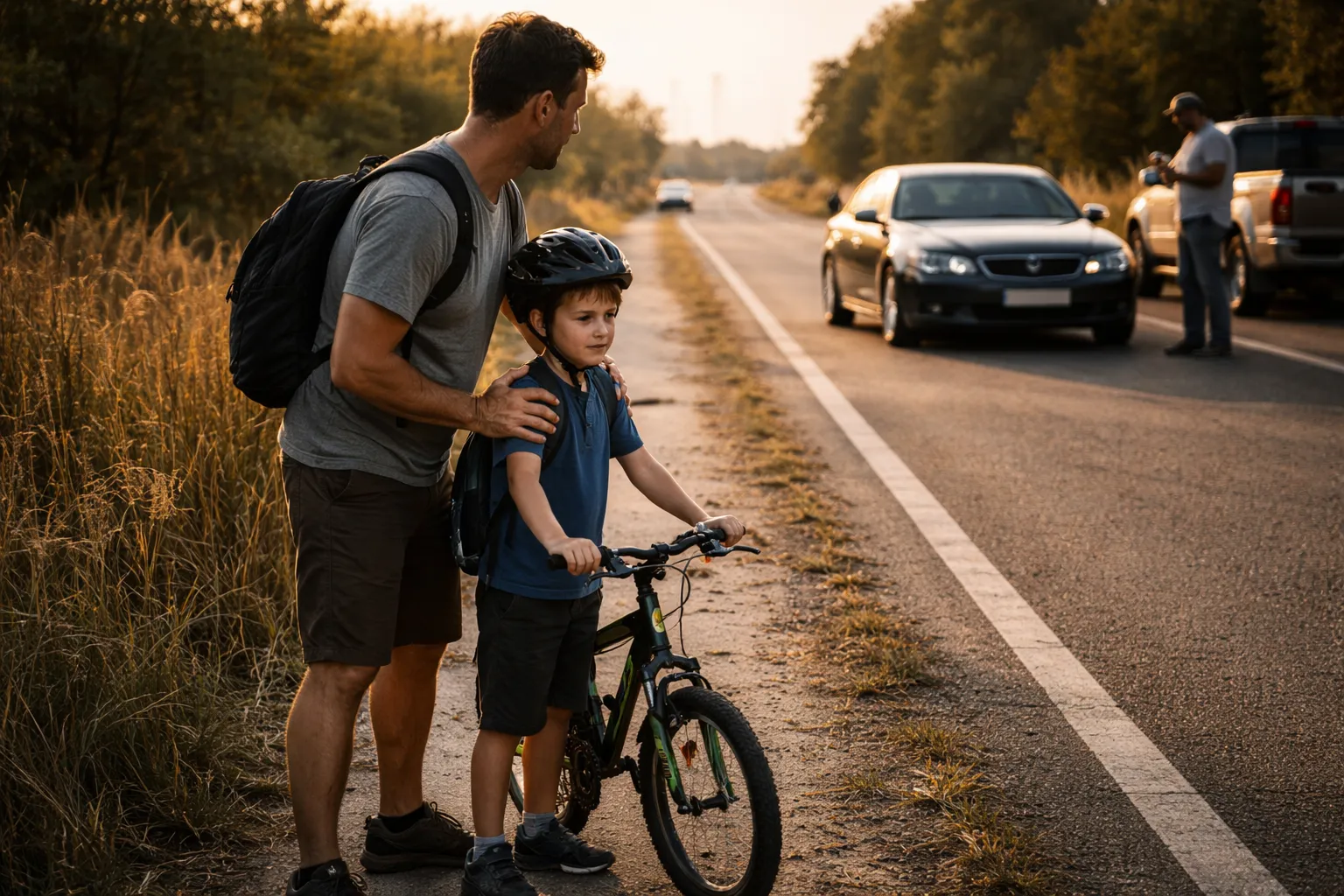 Ha quasi investito mio figlio. Poi è stato costretto a fermarsi